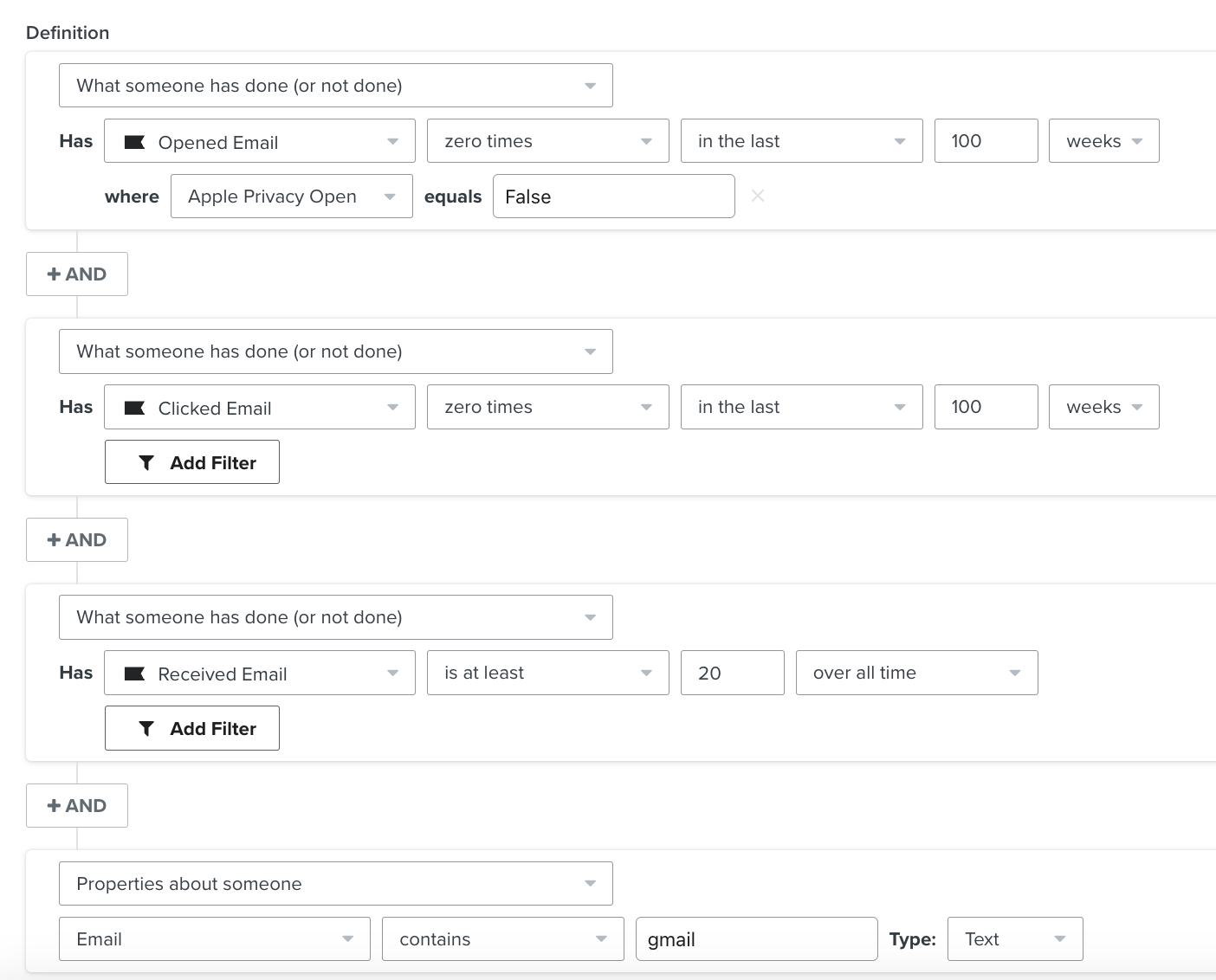 Gmail Email list cleaning